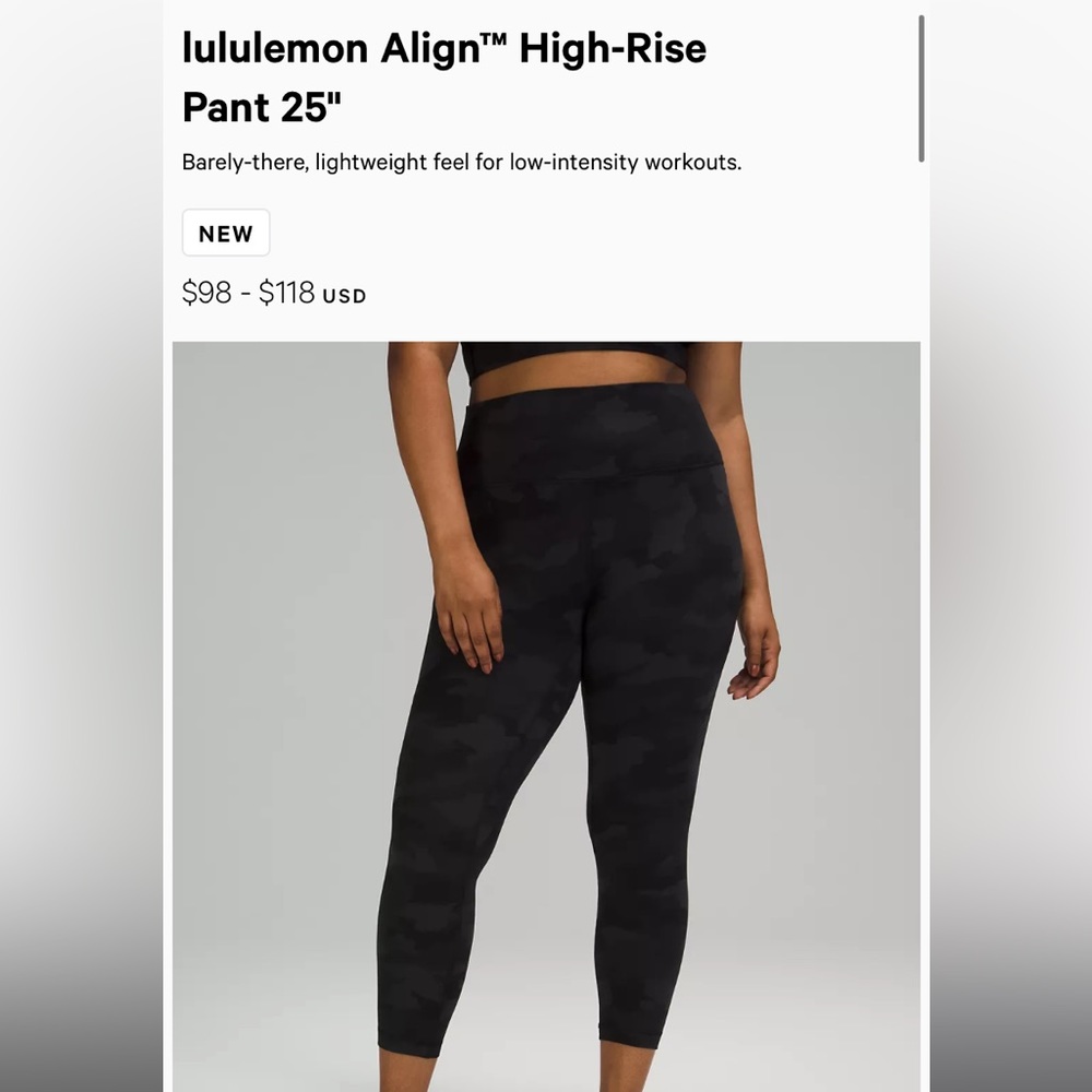 Lululemon High Rise Align Leggings 25” floral design
